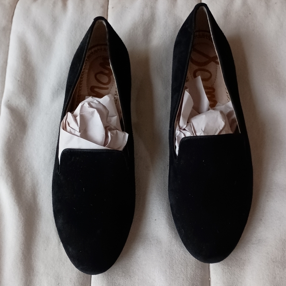 Sam Edelman Elegant Black Suede Women's Loafers_7.5